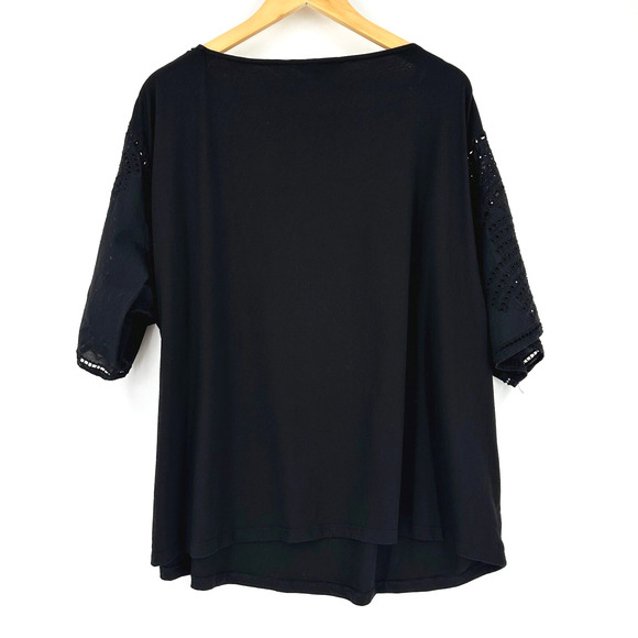 Ralph Lauren Womens Embroidered Crochet Shirt 3X Short Sleeve Boho Lightweight - Picture 6 of 9